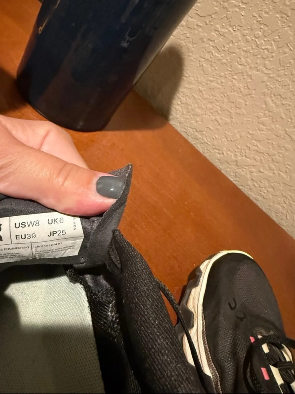 Women's Black Running Sneakers with Pink Accent